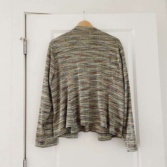 Linda Lundstrom Muticolored Rainbow Knit Jacket Sweater Set Lagenlook - Picture 2 of 9